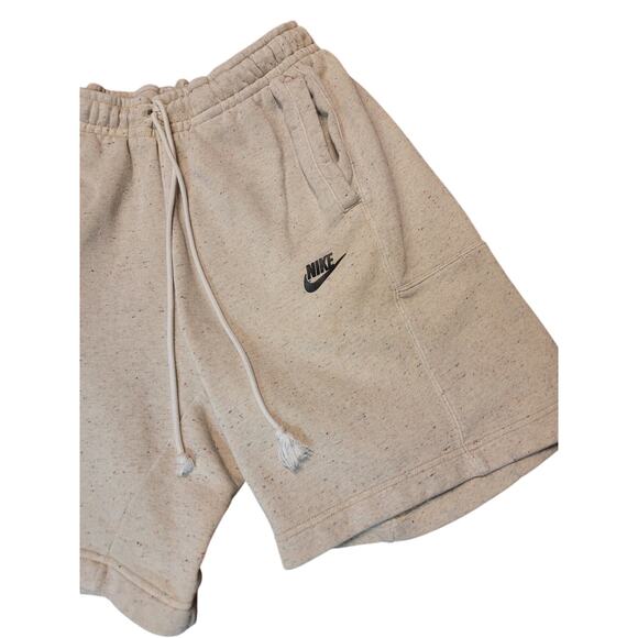 NIKE Speckled Fleece Men's Lounge Shorts Light Bone Size L Cozy Athleisure - Picture 3 of 7